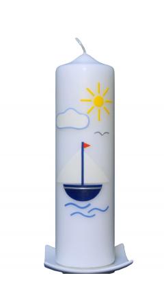 Taufkerze Segelboot