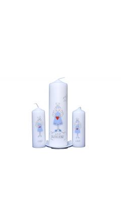 Taufkerze Set Engelchen (blau)(1+2)