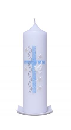 Taufkerze Traum hellblau