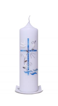 Taufkerze Licht blau
