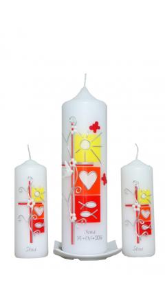 Taufkerze Set Frhling (gelb/rot)(1+2)