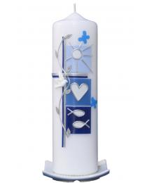 Christening candle Summer (blue) with box