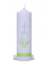 Taufkerze Taube & Wasser maigrn