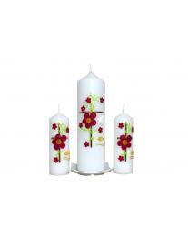 Taufkerze Set Blume (Violett)(1+2)